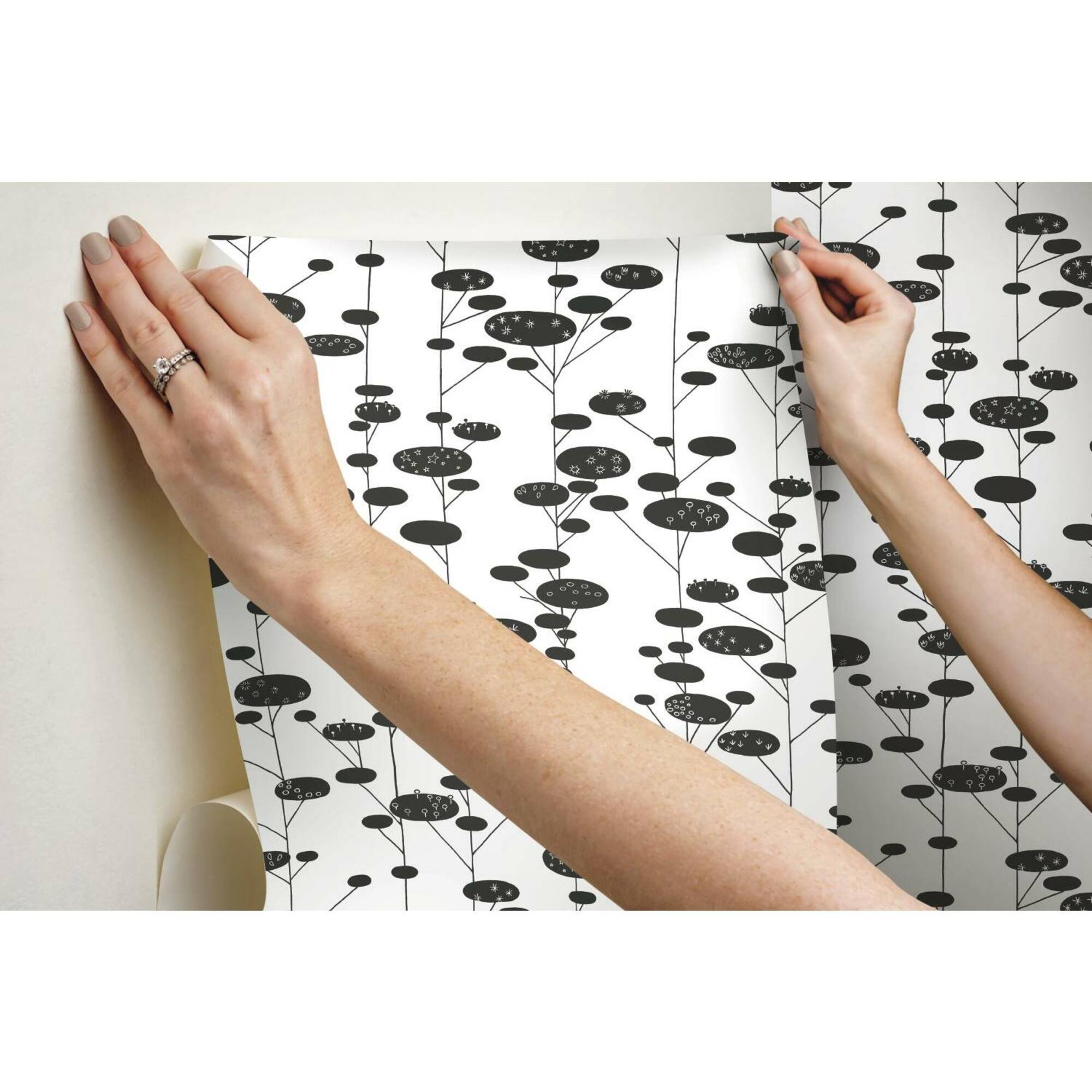 RoomMates Retro Trees Peel & Stick Wallpaper